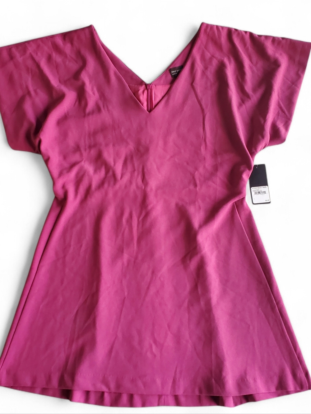V-neck Fuchsia Women’s Tunic Dress Large